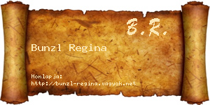 Bunzl Regina névjegykártya